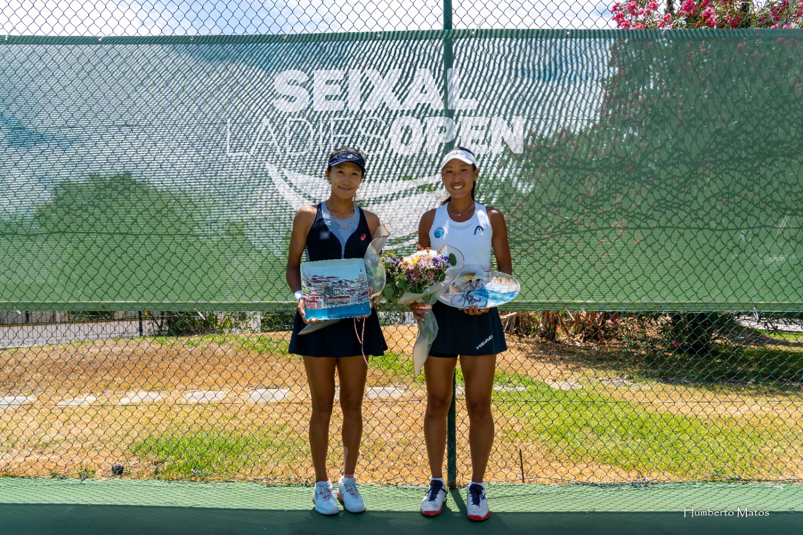 Carol Young Suh Lee and Xinyu Gao after the final of the 2026 Seixal Ladies Open